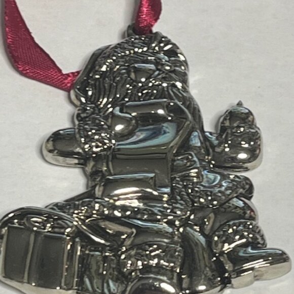 VYTG Santa Christmas List Presents Silver Tone Christmas Tree Ornament 2.5" - Picture 10 of 13